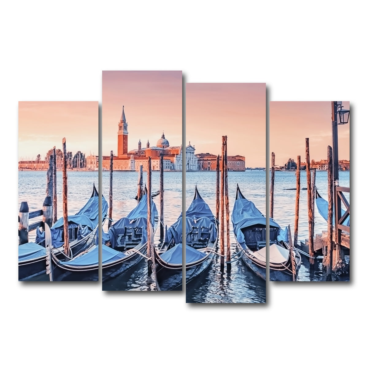 AUTO-MOCKUP WHITE | Gondolas In The Morning | 4 Piece | Gallery Wrap Canvas | group=4_normal