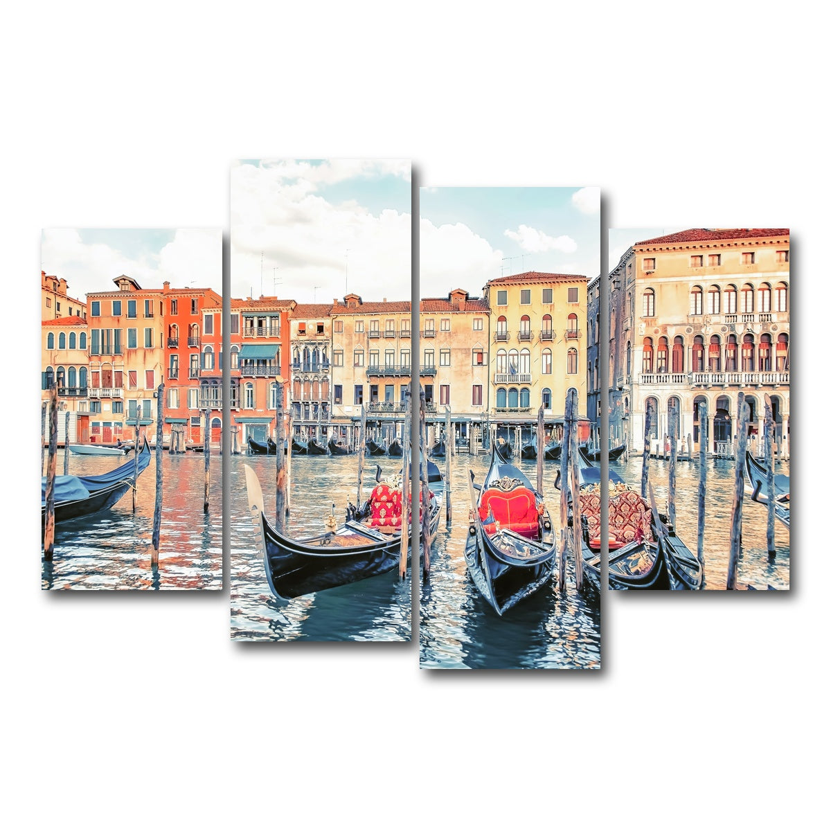 AUTO-MOCKUP WHITE | Gondolas | 4 Piece | Gallery Wrap Canvas | group=4_short