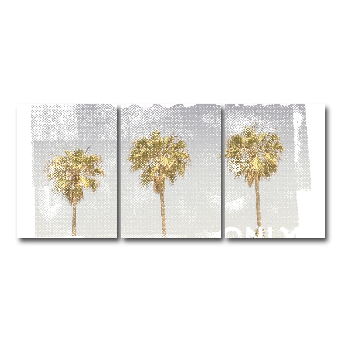 AUTO-MOCKUP WHITE | Good Vibes Vintage Palm Trees | 3 Piece | Gallery Wrap Canvas | group=18x24