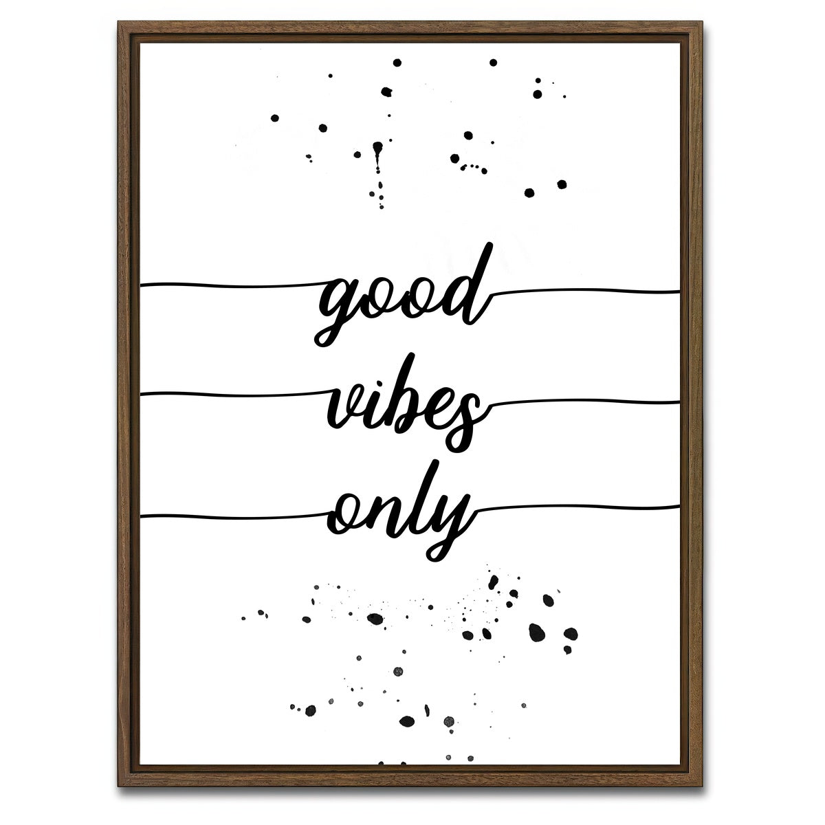 AUTO-MOCKUP WHITE | Good vibes only | 1 Piece | Walnut Framed Canvas | group=3x4