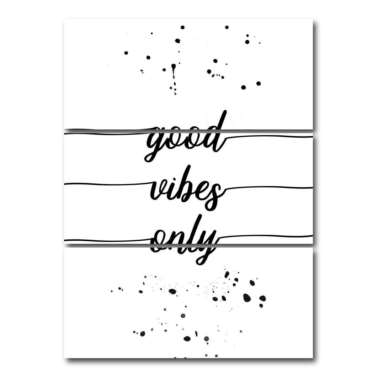AUTO-MOCKUP WHITE | Good vibes only | 3 Piece | Gallery Wrap Canvas | group=8x18_stacked