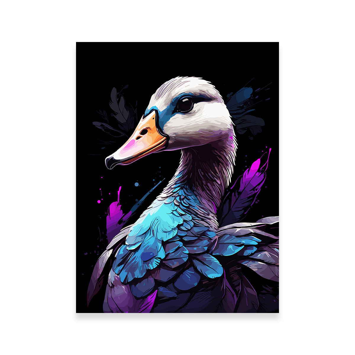 Goose Animal Colorful Wall Art