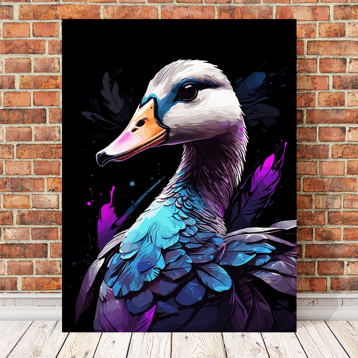 Goose Animal Colorful Wall Art