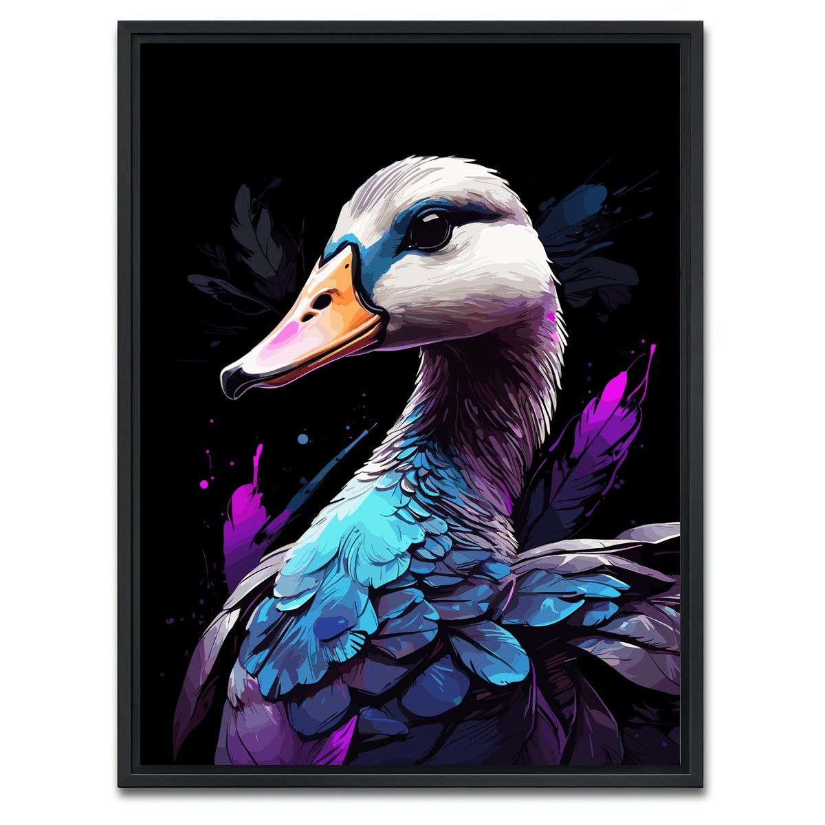 AUTO-MOCKUP WHITE | Goose Animal Colorful | 1 Piece | Black Framed Canvas | group=3x4