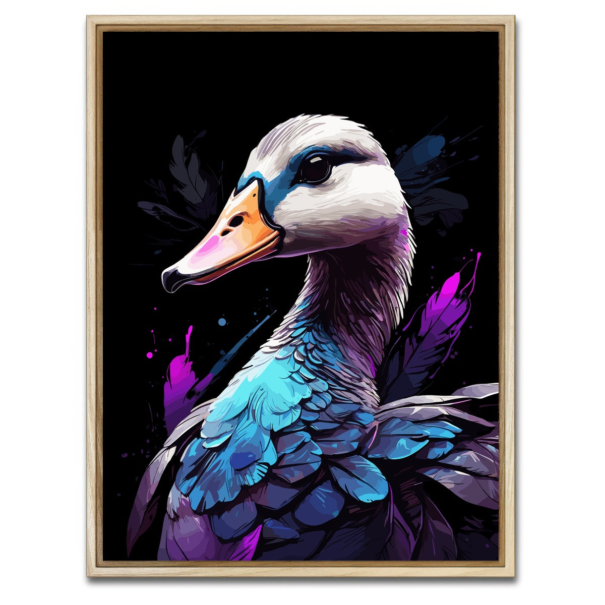 AUTO-MOCKUP WHITE | Goose Animal Colorful | 1 Piece | Natural Framed Canvas | group=3x4