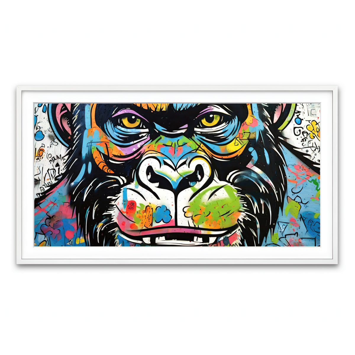 Framed Print 2x1 White