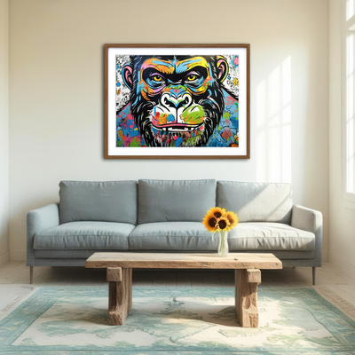 AUTO-MOCKUP ROOM | Gorilla Graffiti Wall Art