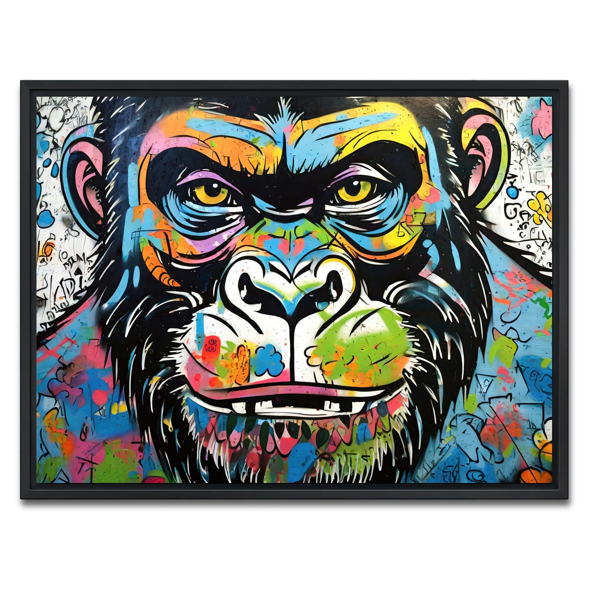 AUTO-MOCKUP WHITE | Gorilla Graffiti | 1 Piece | Black Framed Canvas | group=4x3