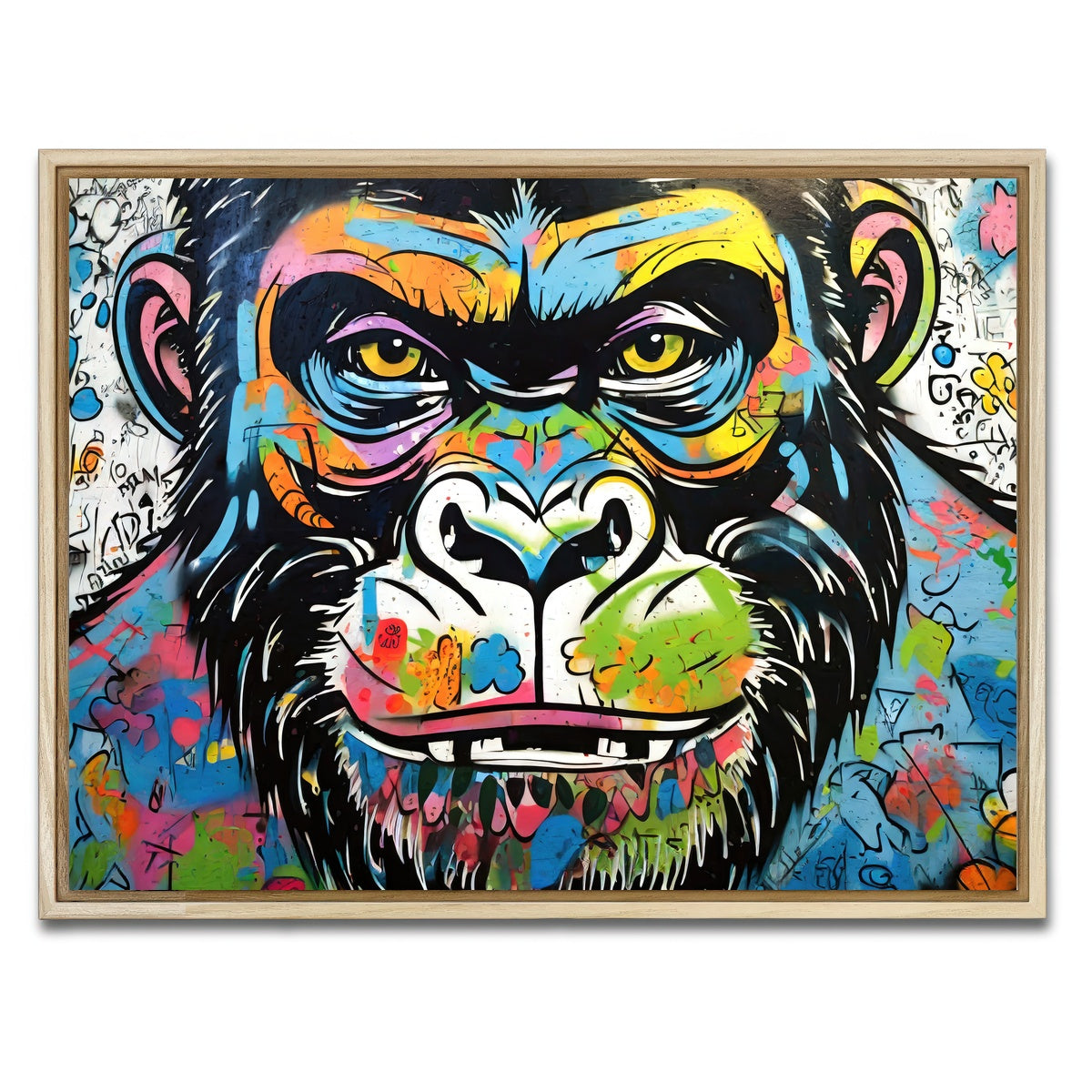 AUTO-MOCKUP WHITE | Gorilla Graffiti | 1 Piece | Natural Framed Canvas | group=4x3