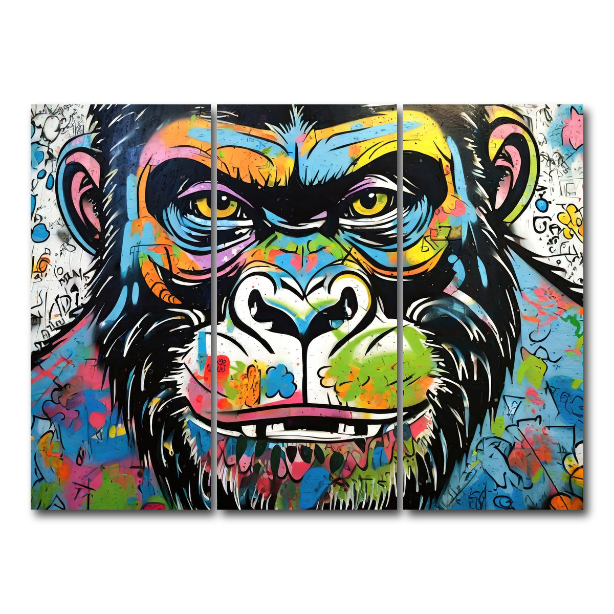AUTO-MOCKUP WHITE | Gorilla Graffiti | 3 Piece | Gallery Wrap Canvas | group=8x18