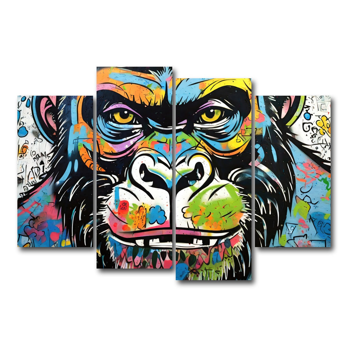 AUTO-MOCKUP WHITE | Gorilla Graffiti | 4 Piece | Gallery Wrap Canvas | group=4_short
