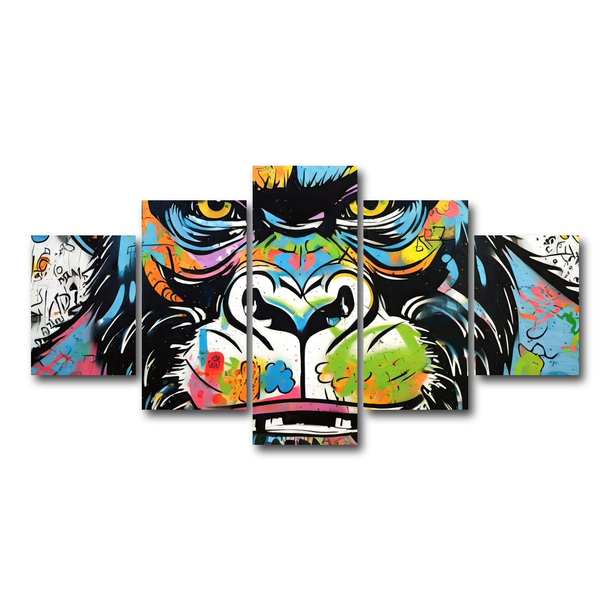 AUTO-MOCKUP WHITE | Gorilla Graffiti | 5 Piece | Gallery Wrap Canvas | group=5_short