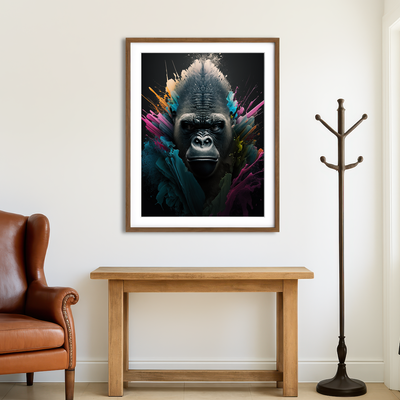 AUTO-MOCKUP ROOM | Gorilla Portrait Wall Art