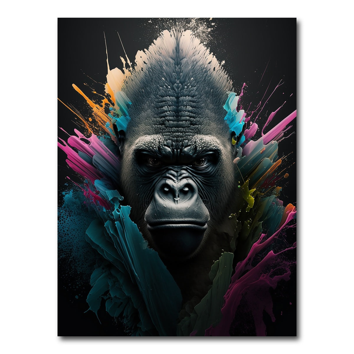 AUTO-MOCKUP WHITE | Gorilla Portrait | 1 Piece | Gallery Wrap Canvas | group=3x4
