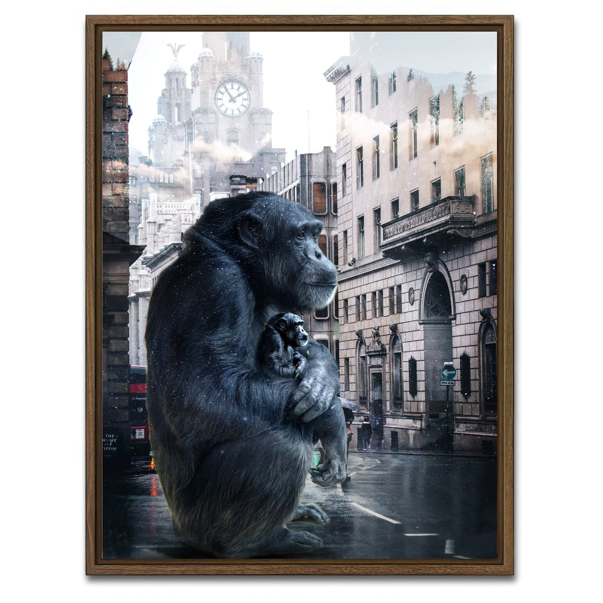 AUTO-MOCKUP WHITE | Gorilla | 1 Piece | Walnut Framed Canvas | group=3x4