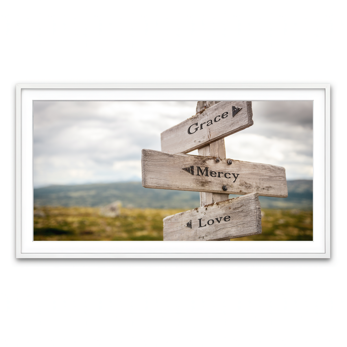 Framed Print 2x1 White