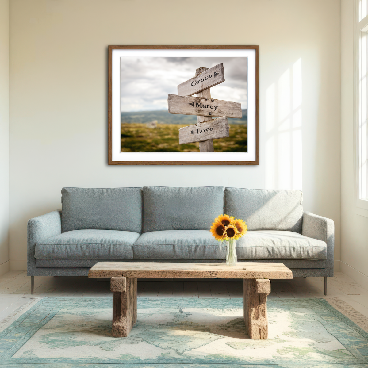 AUTO-MOCKUP ROOM | Grace Mercy Love Wall Art