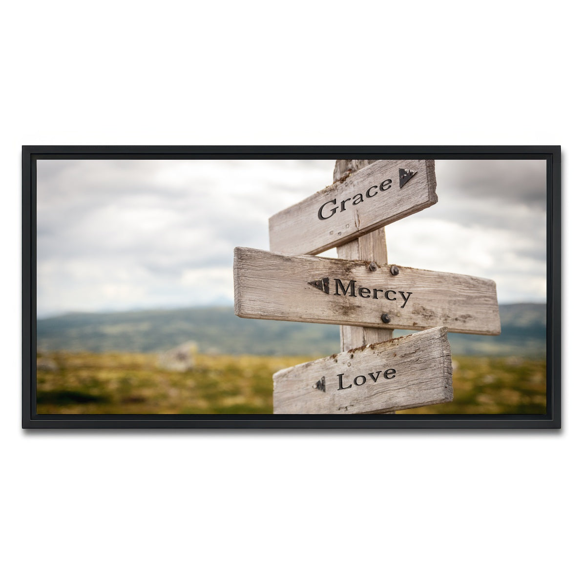 AUTO-MOCKUP WHITE | Grace Mercy Love | 1 Piece | Black Framed Canvas | group=2x1