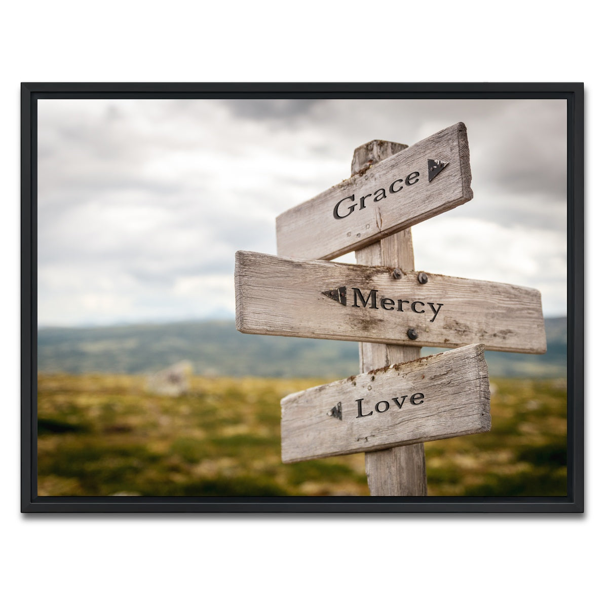 AUTO-MOCKUP WHITE | Grace Mercy Love | 1 Piece | Black Framed Canvas | group=4x3