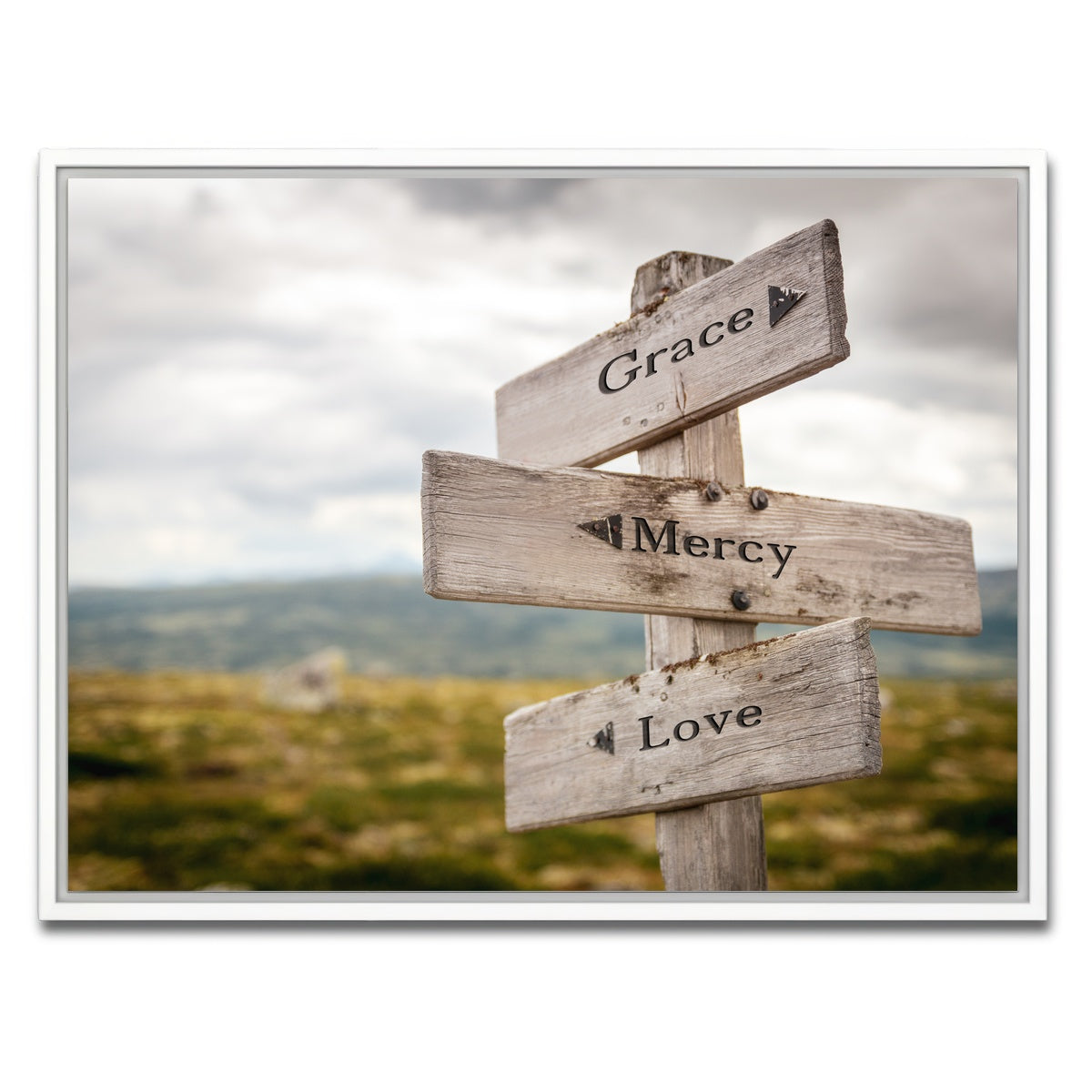 AUTO-MOCKUP WHITE | Grace Mercy Love | 1 Piece | White Framed Canvas | group=4x3