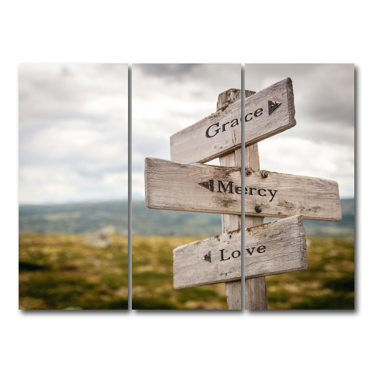 AUTO-MOCKUP WHITE | Grace Mercy Love | 3 Piece | Gallery Wrap Canvas | group=8x18