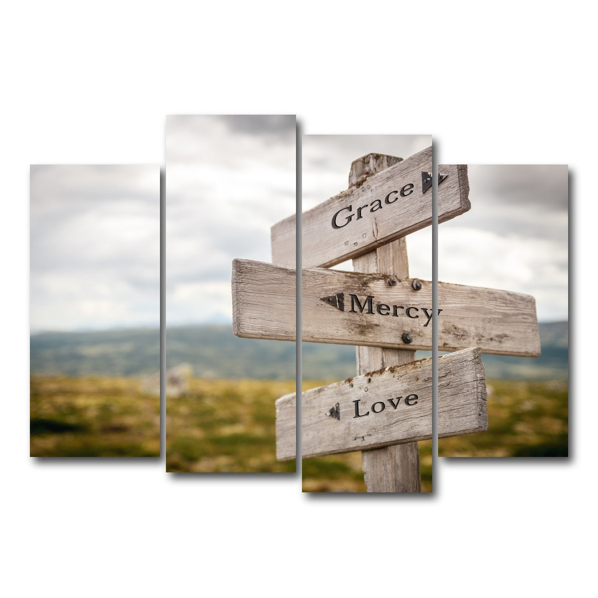 AUTO-MOCKUP WHITE | Grace Mercy Love | 4 Piece | Gallery Wrap Canvas | group=4_normal