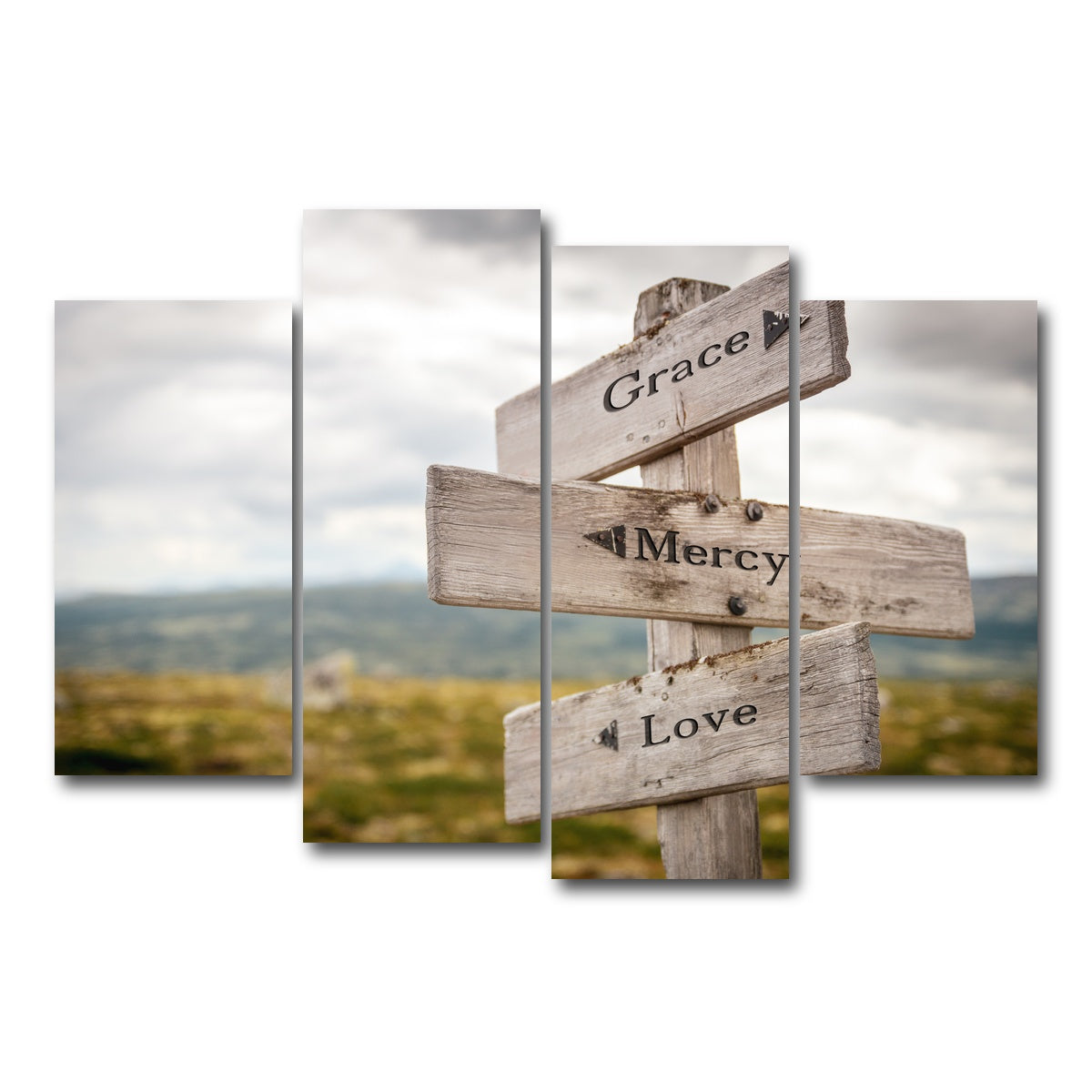 AUTO-MOCKUP WHITE | Grace Mercy Love | 4 Piece | Gallery Wrap Canvas | group=4_short