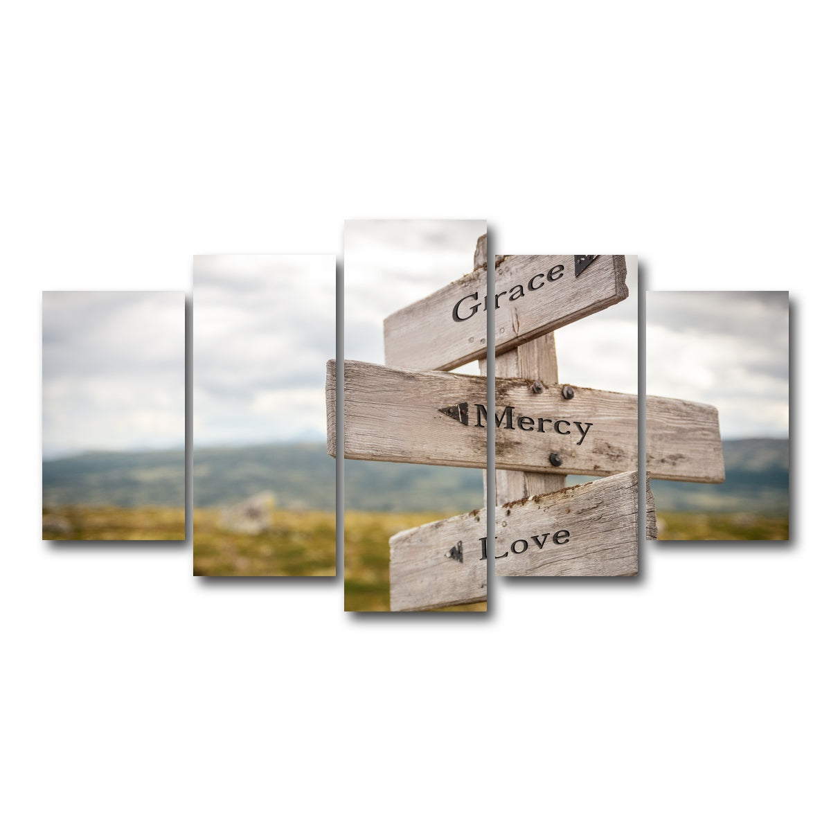 AUTO-MOCKUP WHITE | Grace Mercy Love | 5 Piece | Gallery Wrap Canvas | group=5_normal