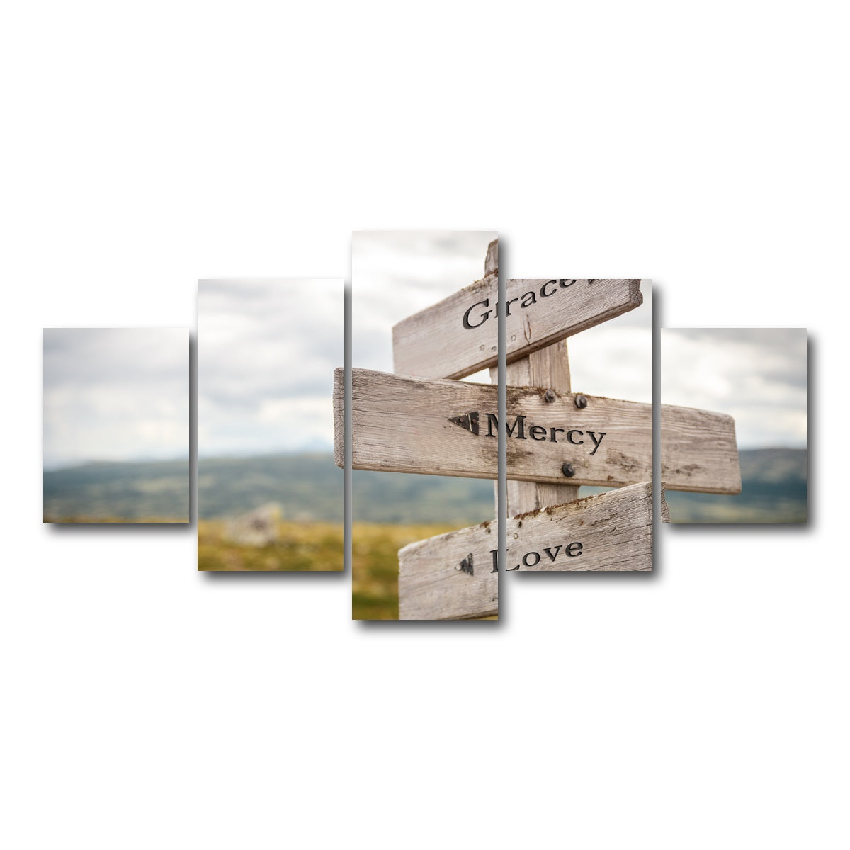 AUTO-MOCKUP WHITE | Grace Mercy Love | 5 Piece | Gallery Wrap Canvas | group=5_short