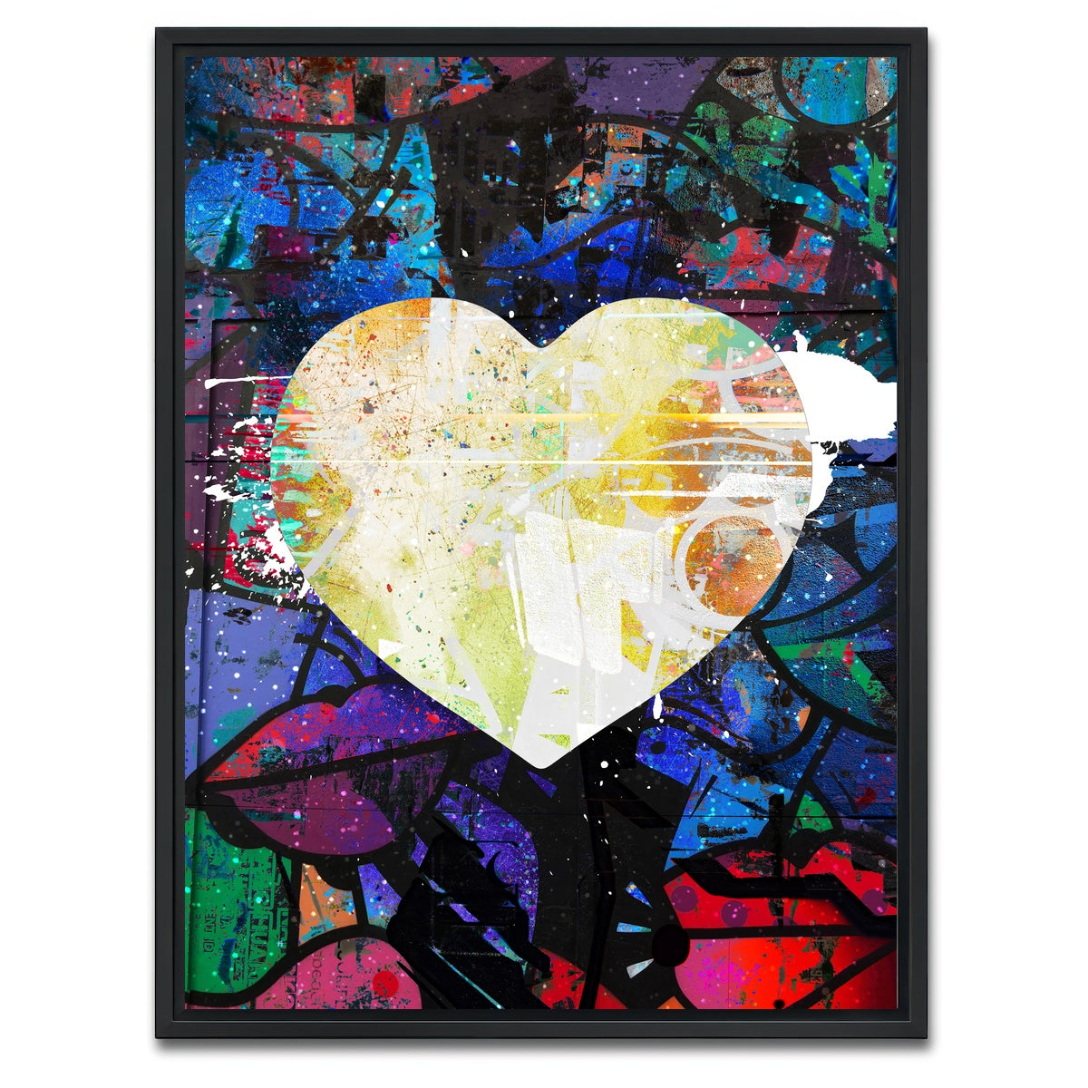 AUTO-MOCKUP WHITE | Grafitti Heart | 1 Piece | Black Framed Canvas | group=3x4