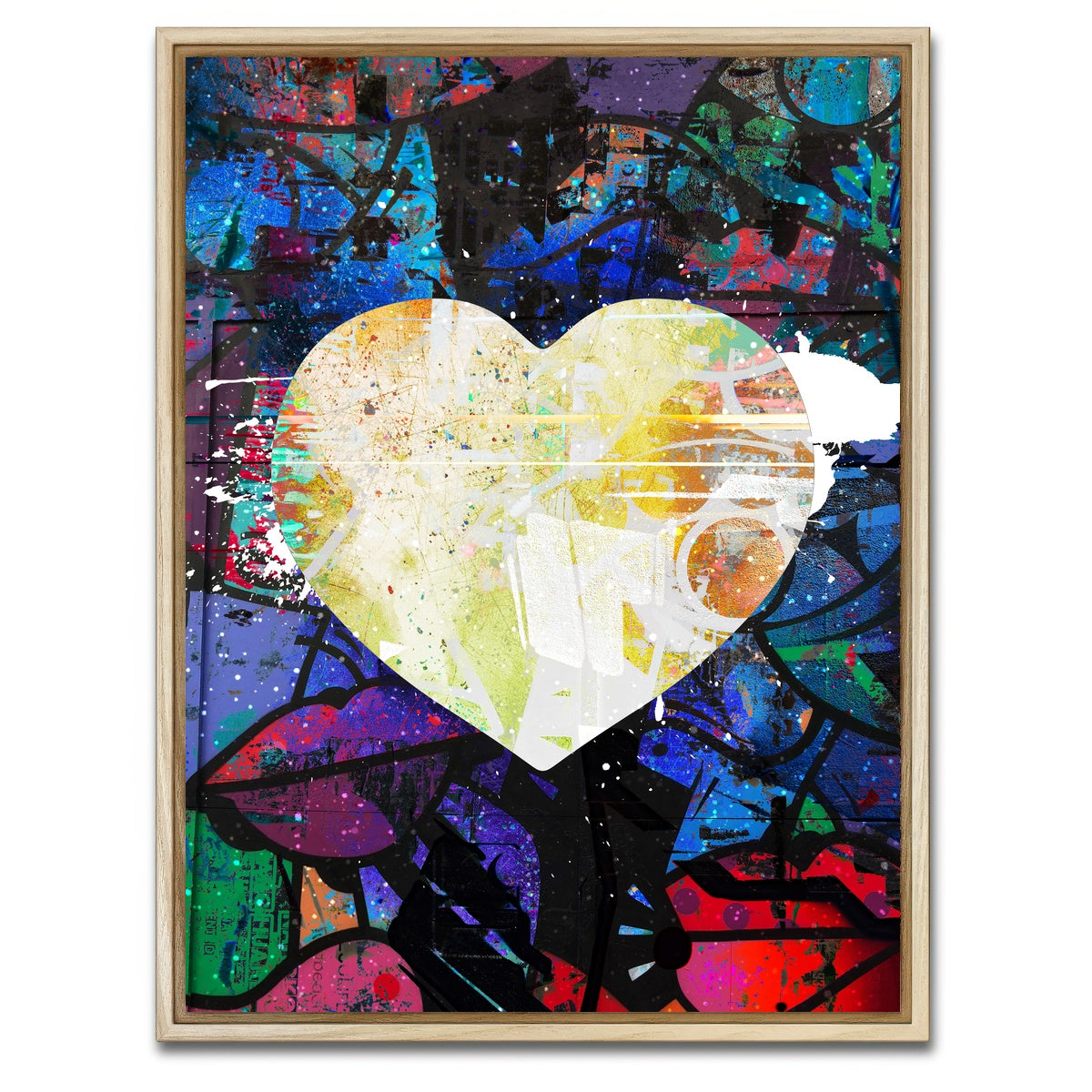 AUTO-MOCKUP WHITE | Grafitti Heart | 1 Piece | Natural Framed Canvas | group=3x4