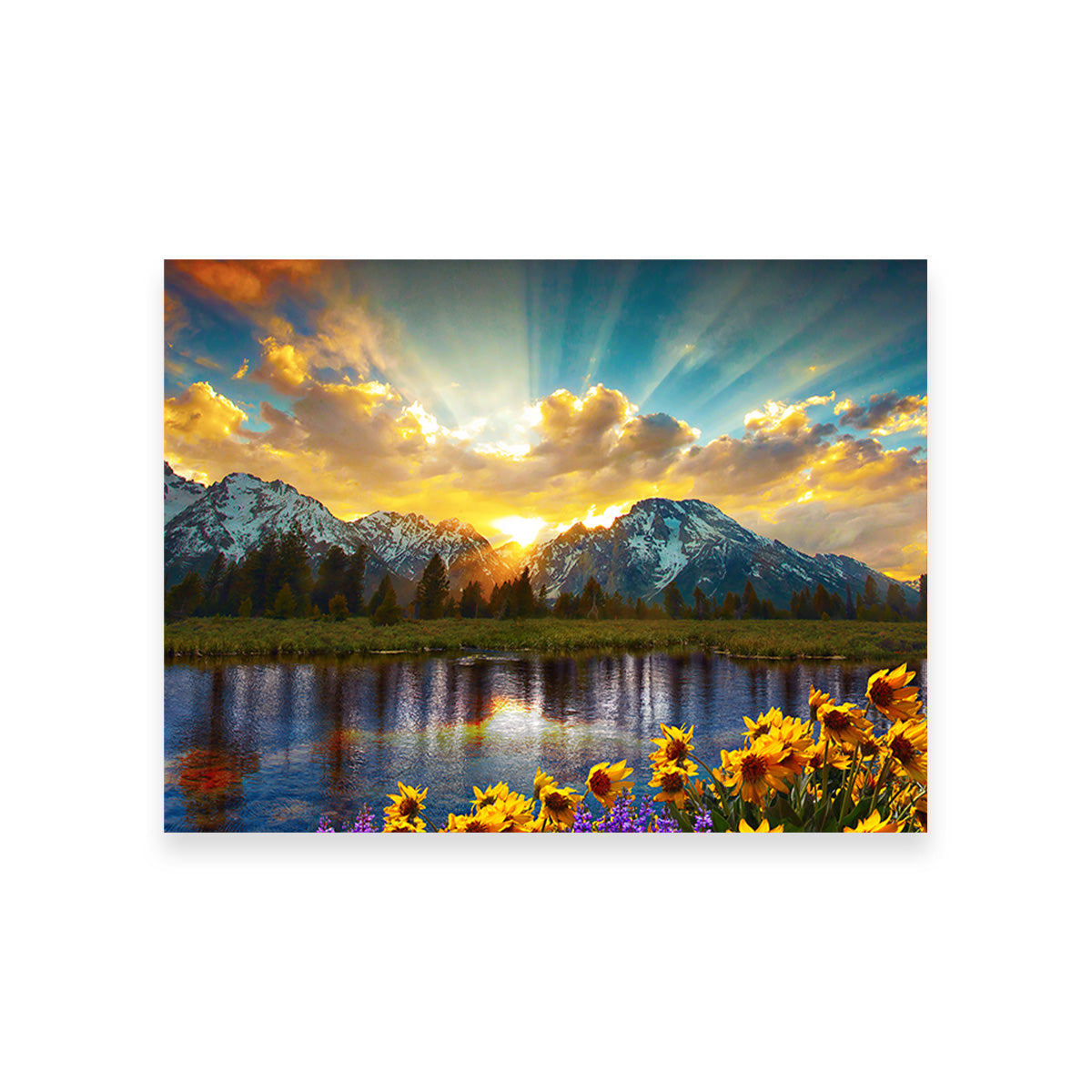 Grand Tetons Sunset Wall Art