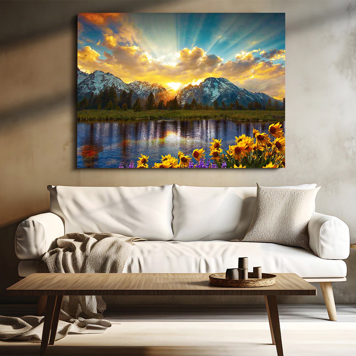 Grand Tetons Sunset Wall Art