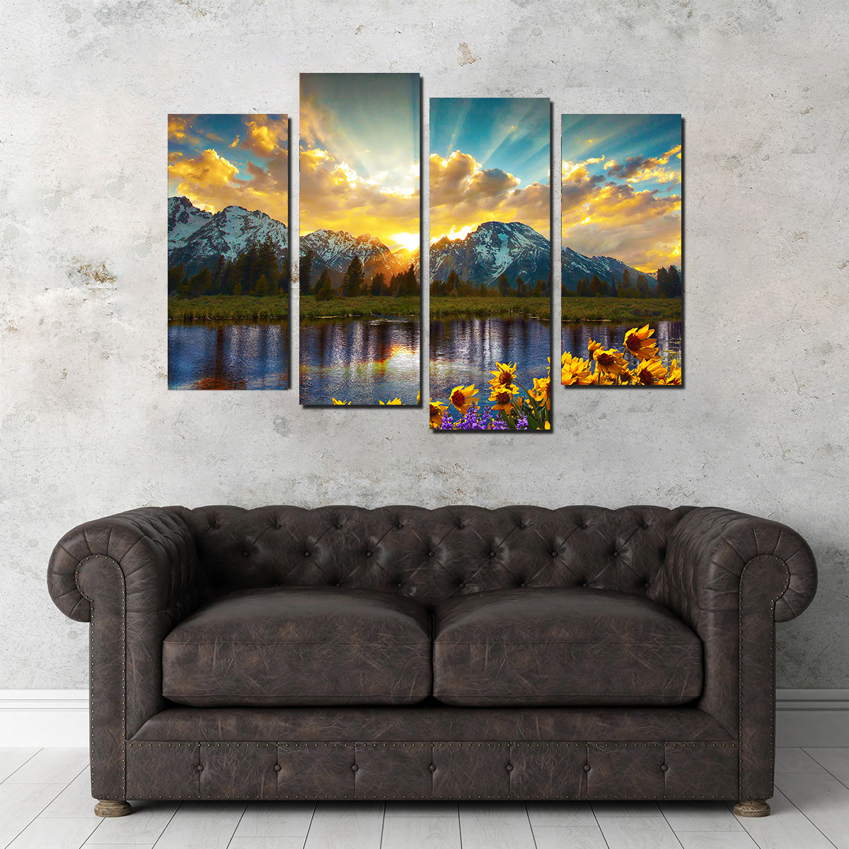 Grand Tetons Sunset Wall Art