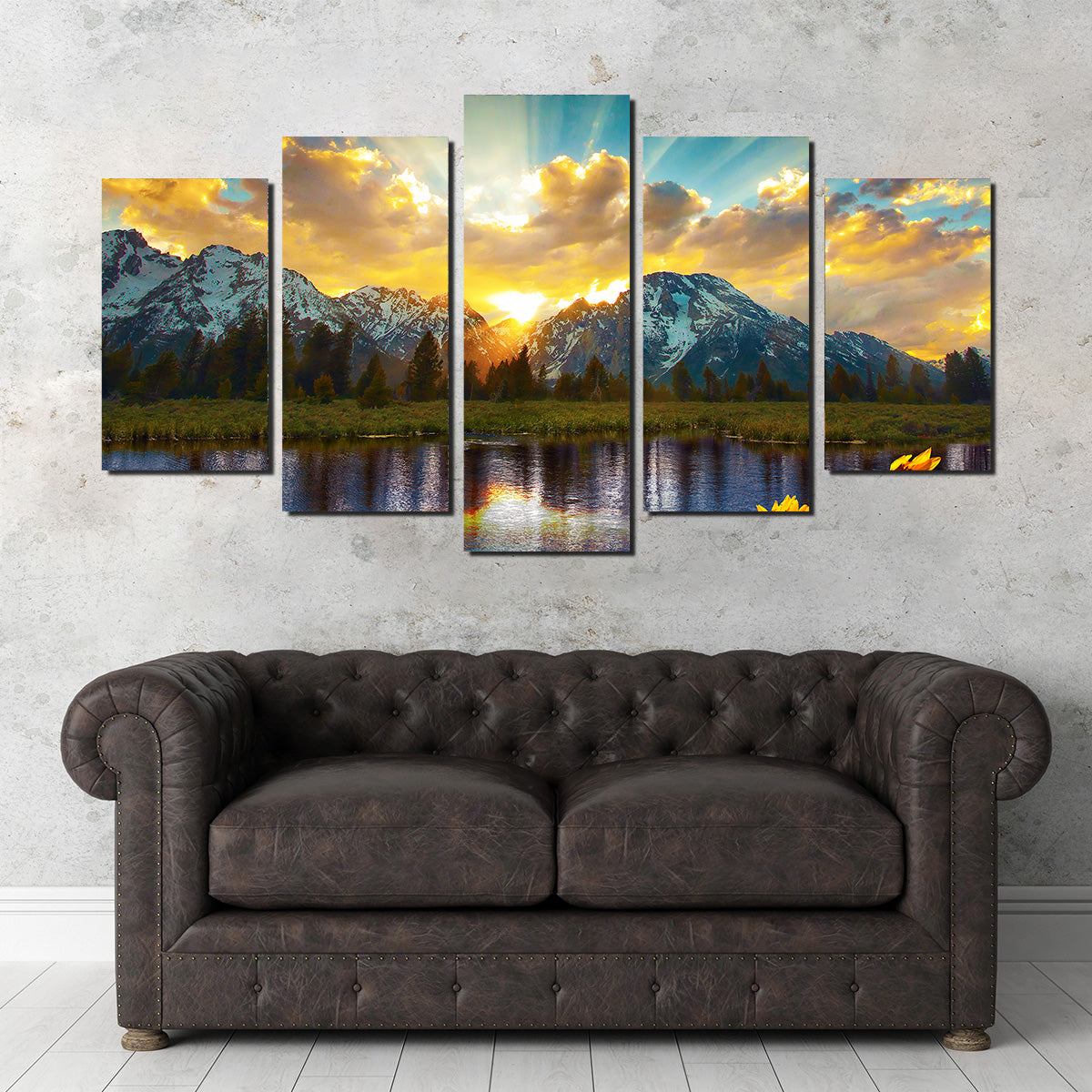 Grand Tetons Sunset Wall Art