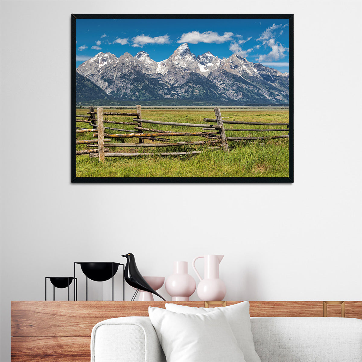 Grand Tetons and Corral Fence Wall Art