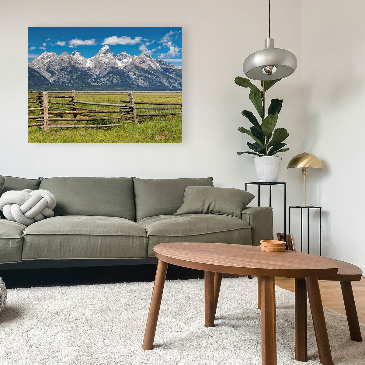 Grand Tetons and Corral Fence Wall Art