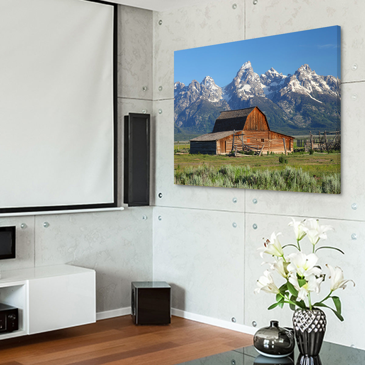 Grand Tetons and Old Barn Wall Art