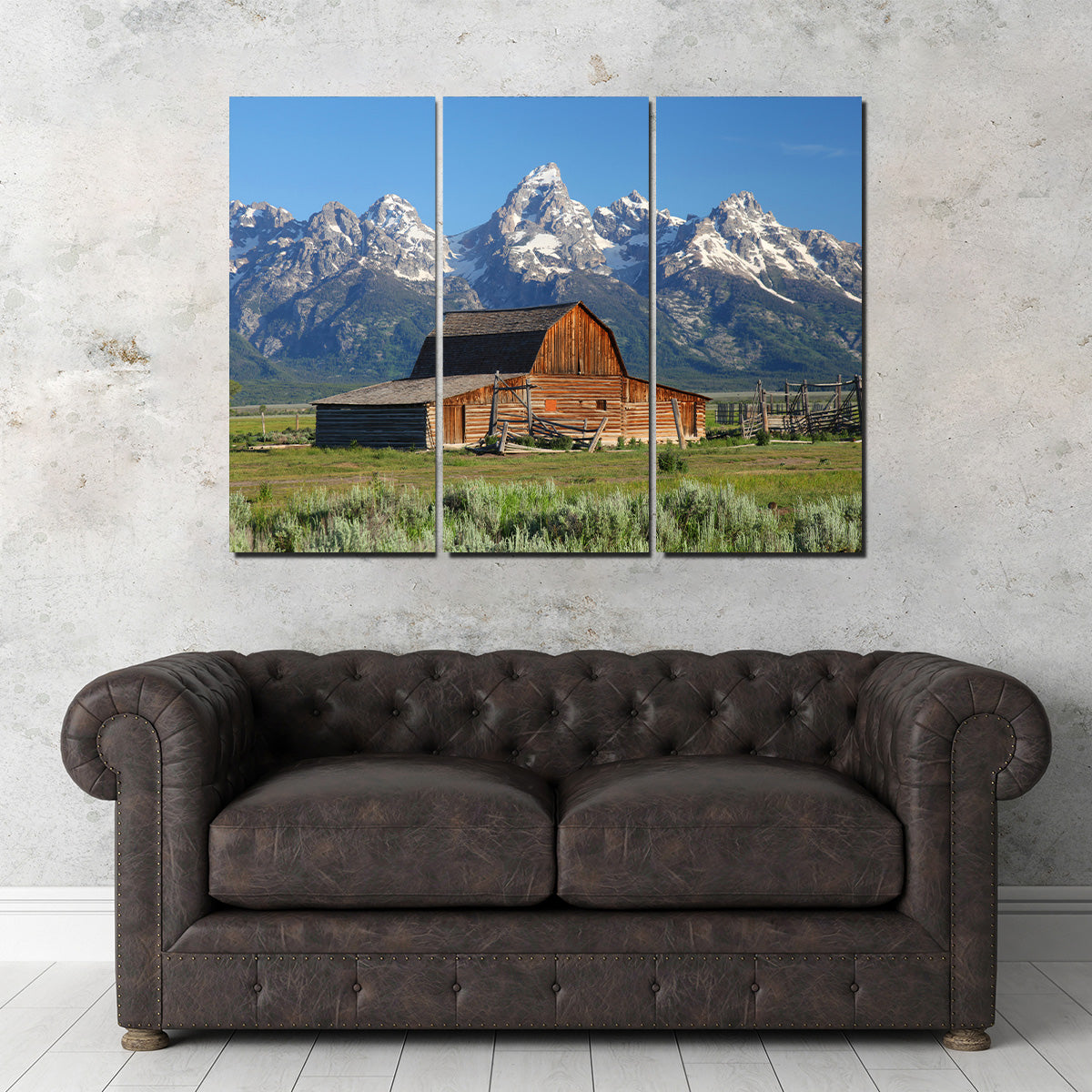 Grand Tetons and Old Barn Wall Art