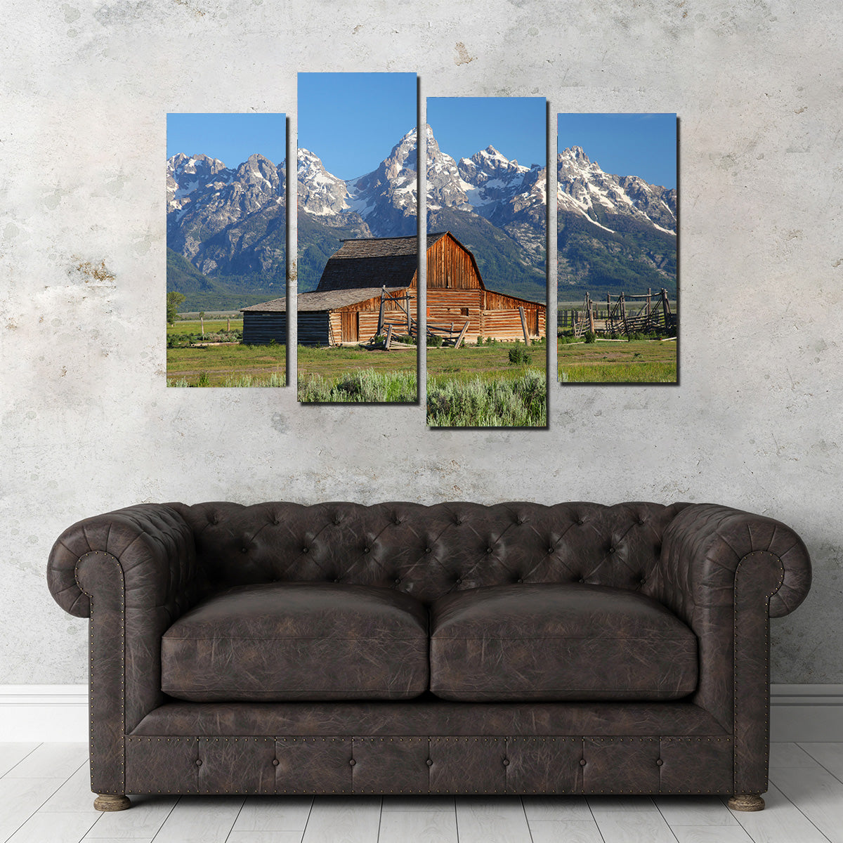 Grand Tetons and Old Barn Wall Art