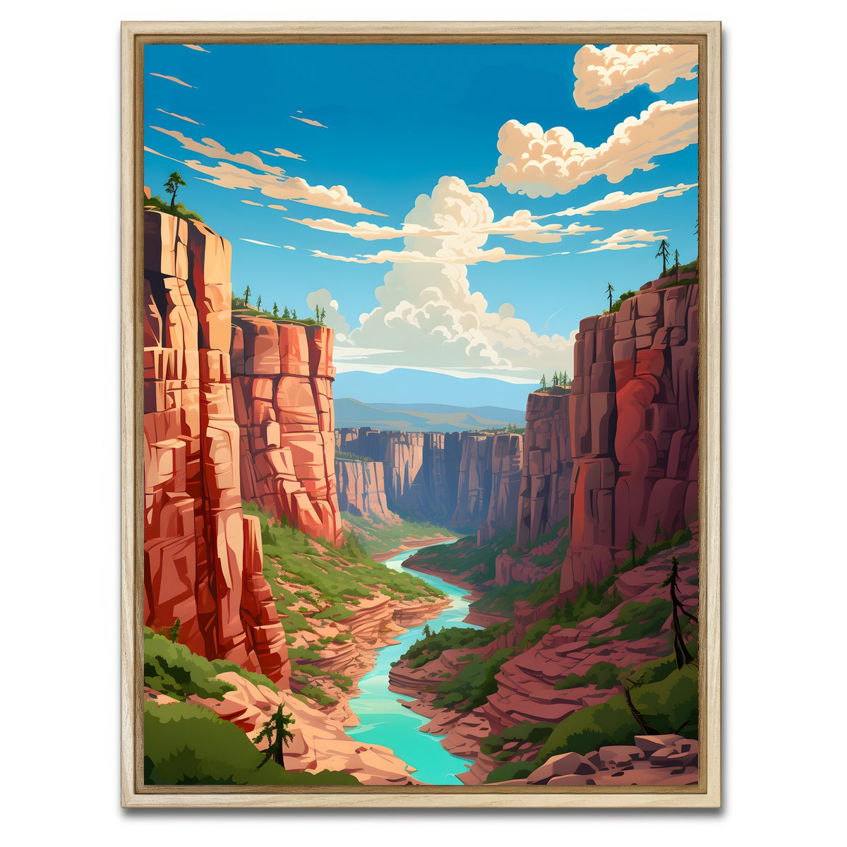 AUTO-MOCKUP WHITE | Grand Canyon - Arizona | 1 Piece | Natural Framed Canvas | group=3x4