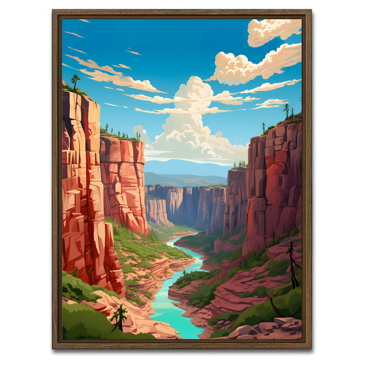 AUTO-MOCKUP WHITE | Grand Canyon - Arizona | 1 Piece | Walnut Framed Canvas | group=3x4