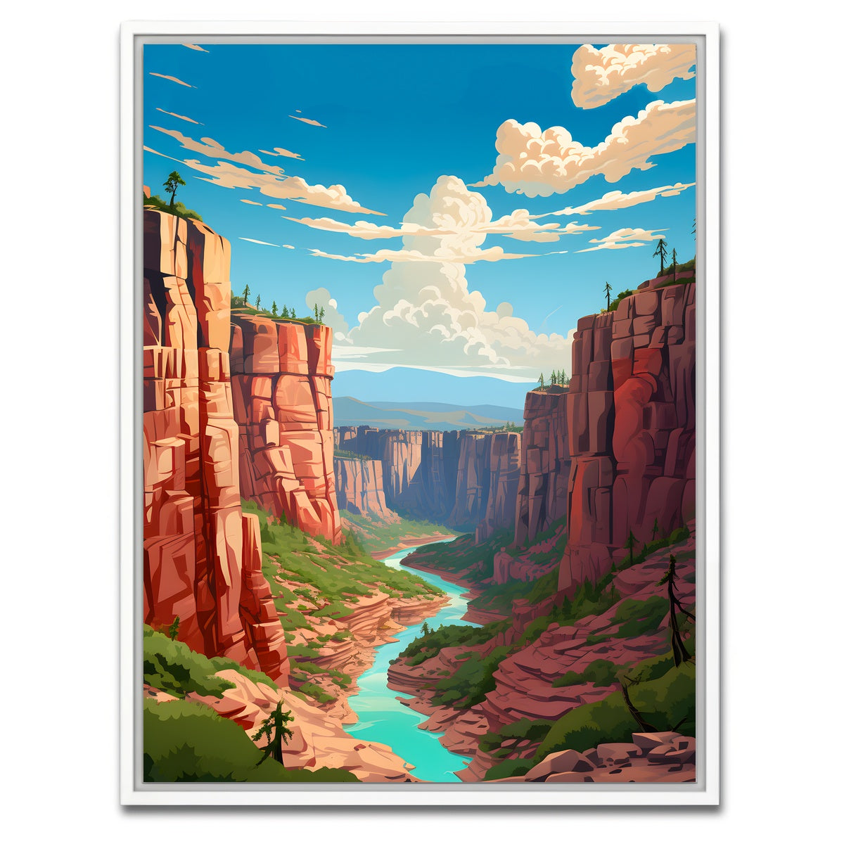 AUTO-MOCKUP WHITE | Grand Canyon - Arizona | 1 Piece | White Framed Canvas | group=3x4