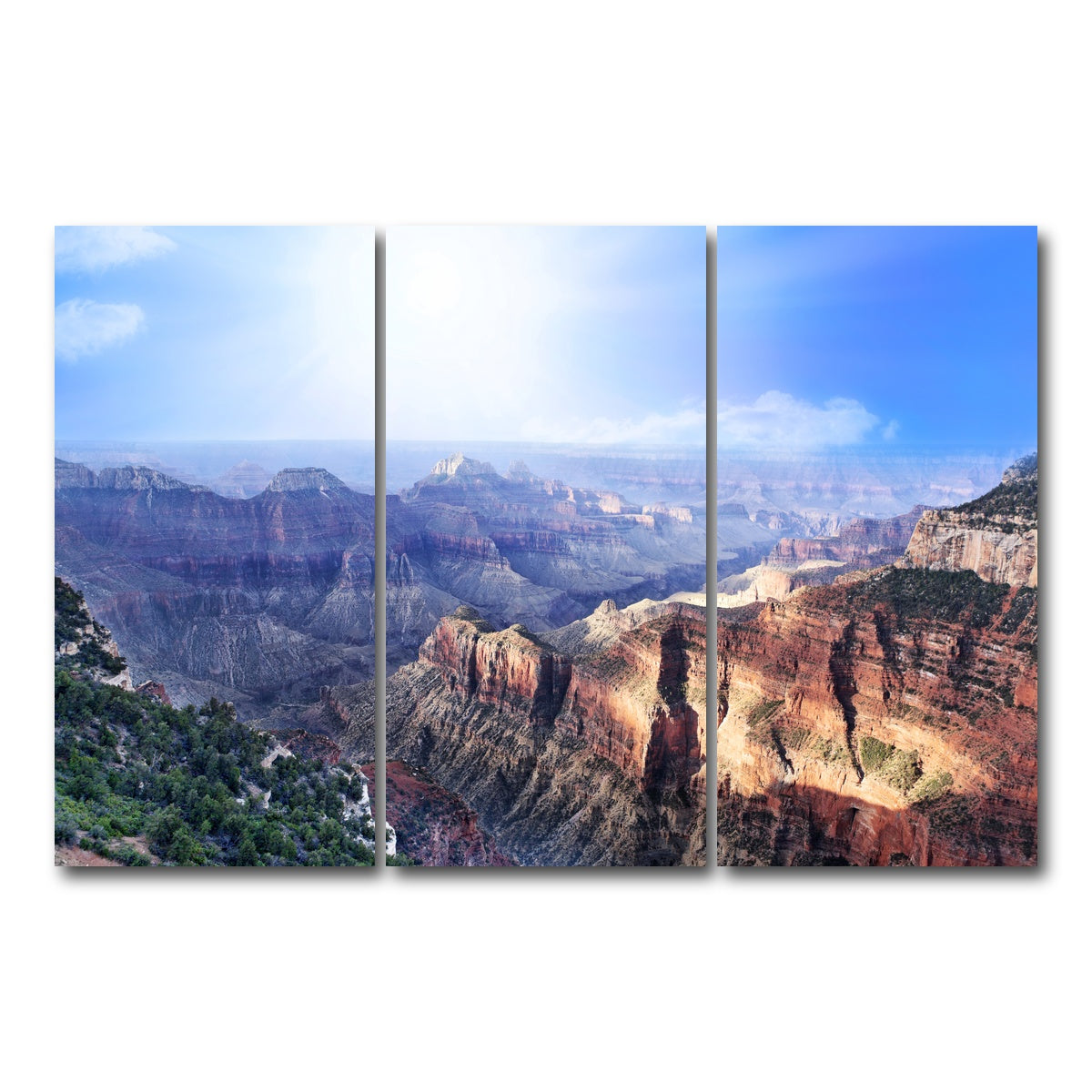 AUTO-MOCKUP WHITE | Grand Canyon Looking From The North Rim | 3 Piece | Gallery Wrap Canvas | group=12x24