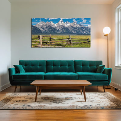 AUTO-MOCKUP ROOM | Grand Tetons and corral fence