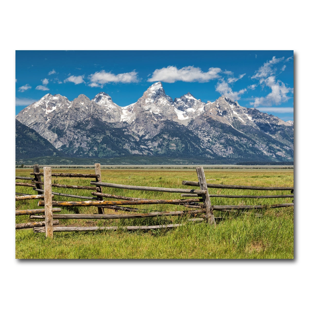 AUTO-MOCKUP WHITE | Grand Tetons and corral fence | 1 Piece | Gallery Wrap Canvas | group=4x3