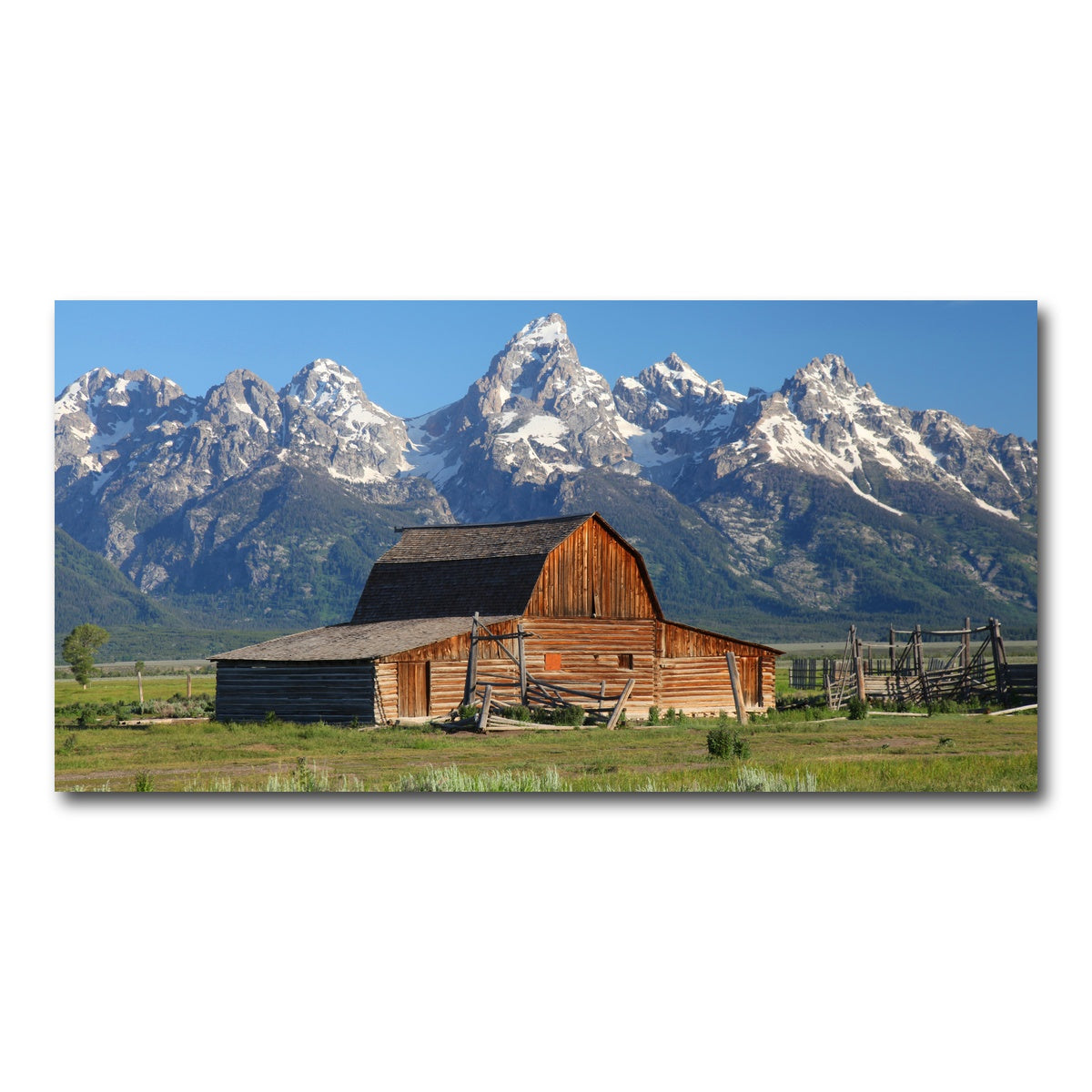 AUTO-MOCKUP WHITE | Grand Tetons and old barn | 1 Piece | Gallery Wrap Canvas | group=2x1