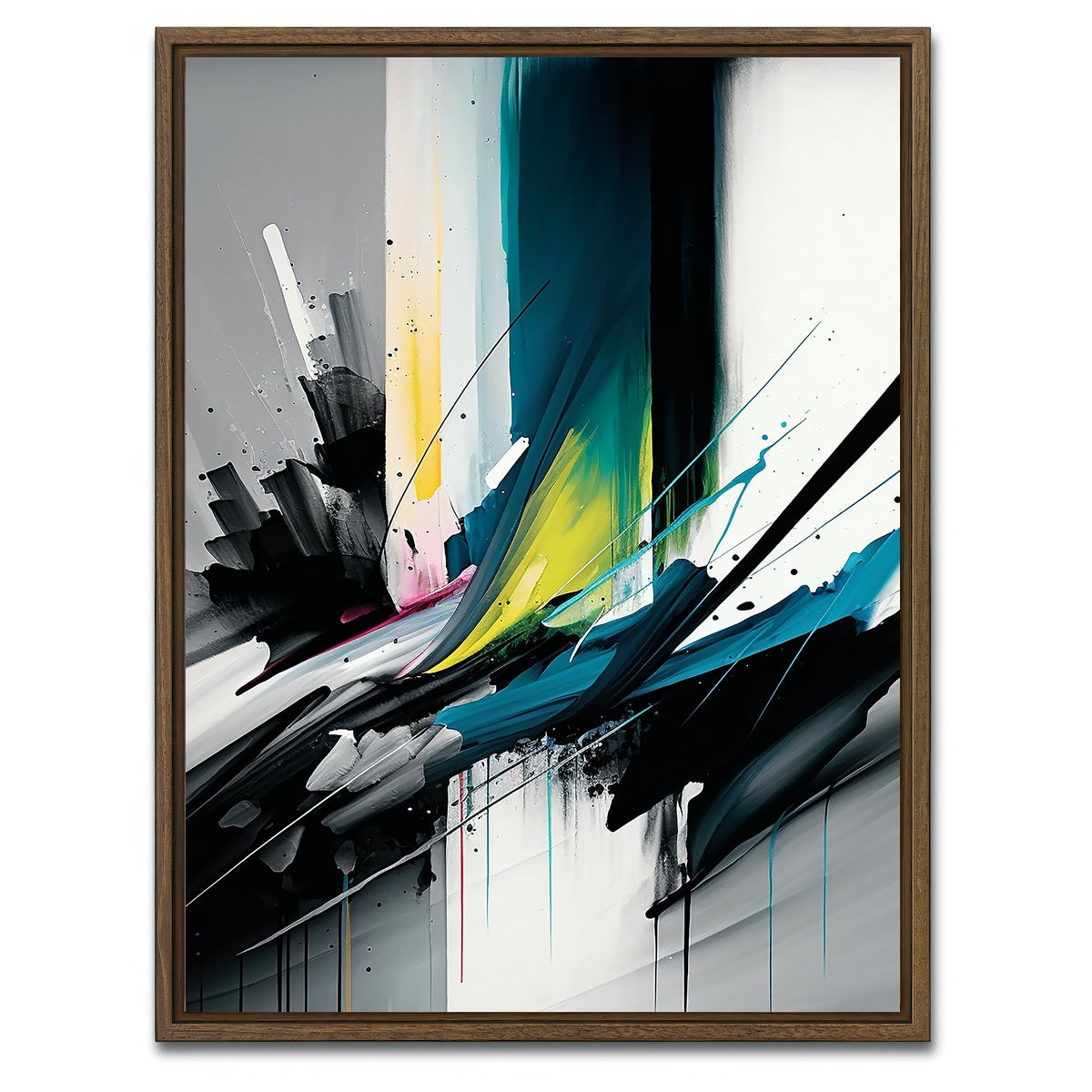 AUTO-MOCKUP WHITE | Granite Waterfall | 1 Piece | Walnut Framed Canvas | group=3x4