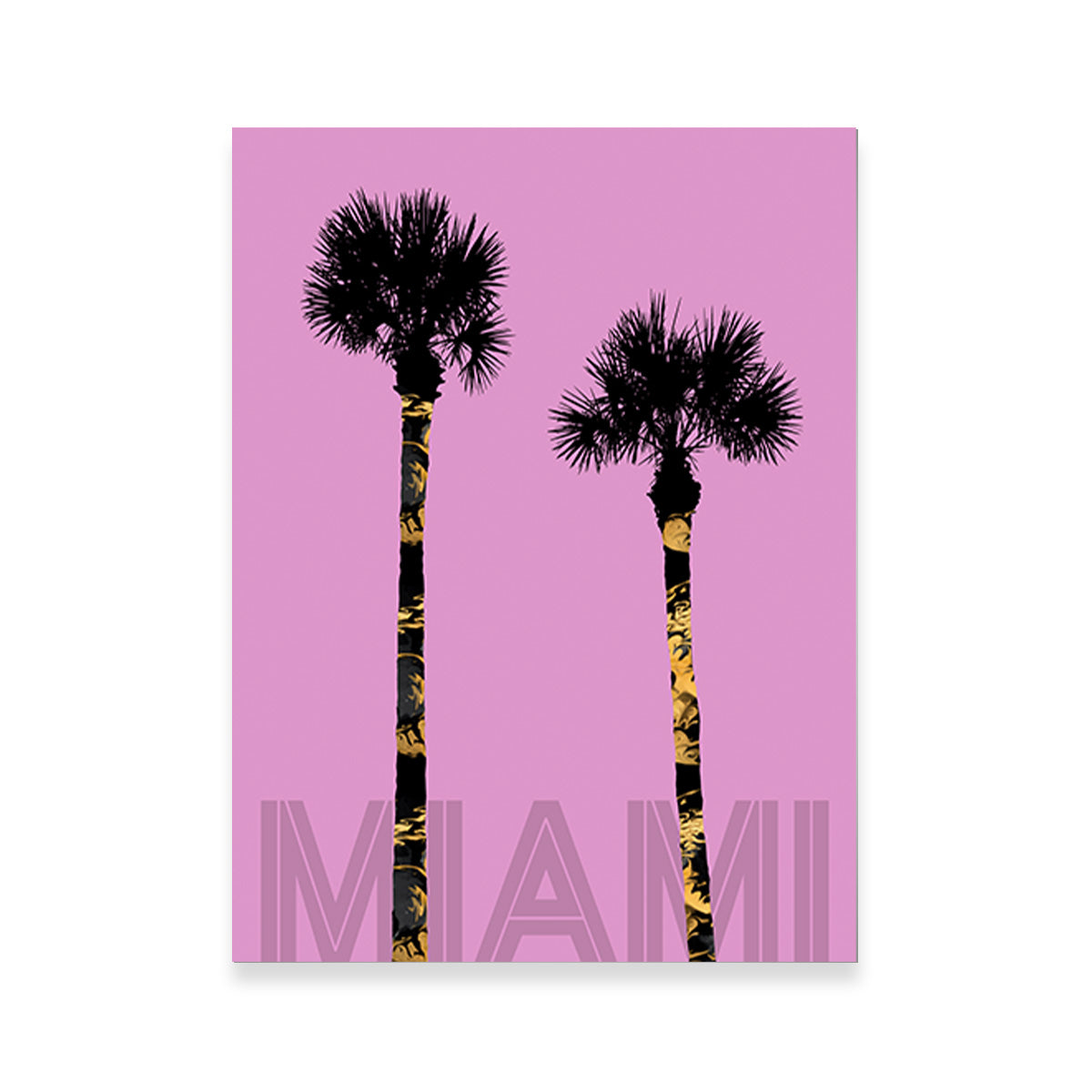 Graphic Art PALM TREES MIAMI Pink Wall Art
