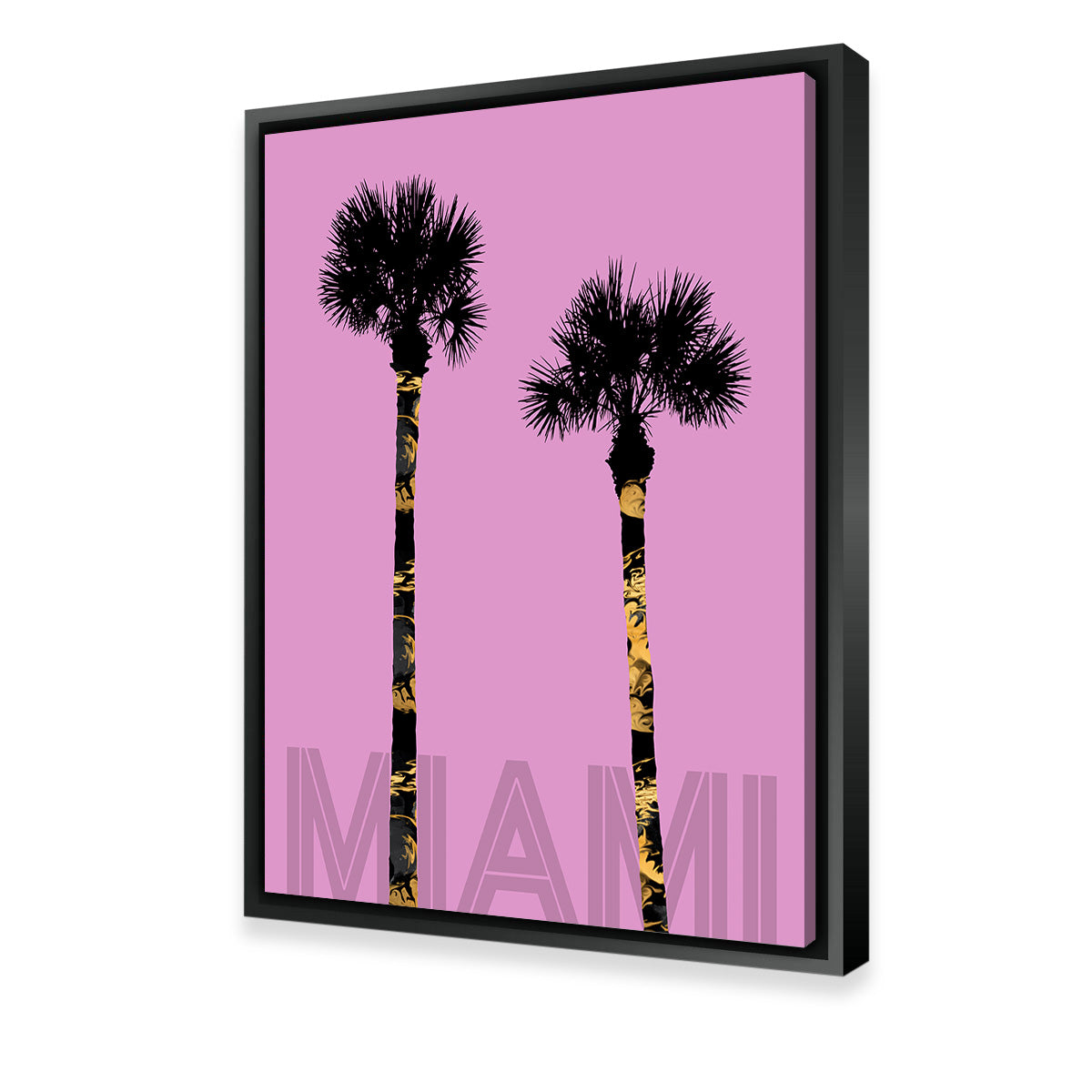 Graphic Art PALM TREES MIAMI Pink Wall Art